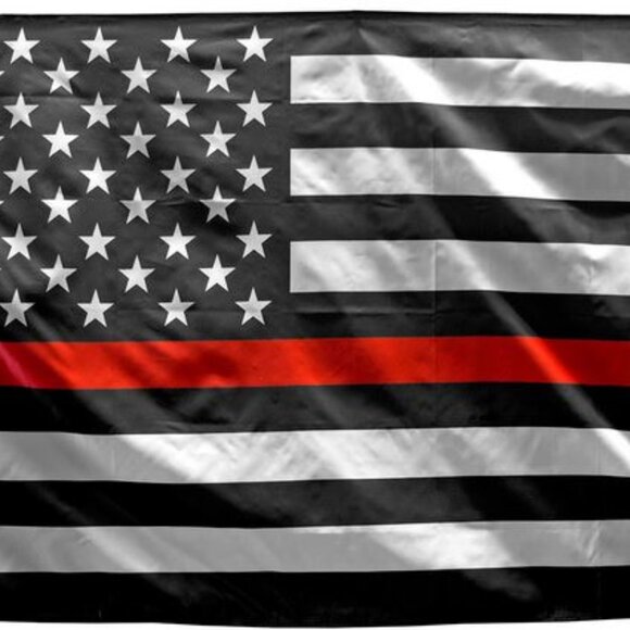 NEW Thin Red Line 3x5 American Flag Support Fire Fighters Black & White - Picture 4 of 4